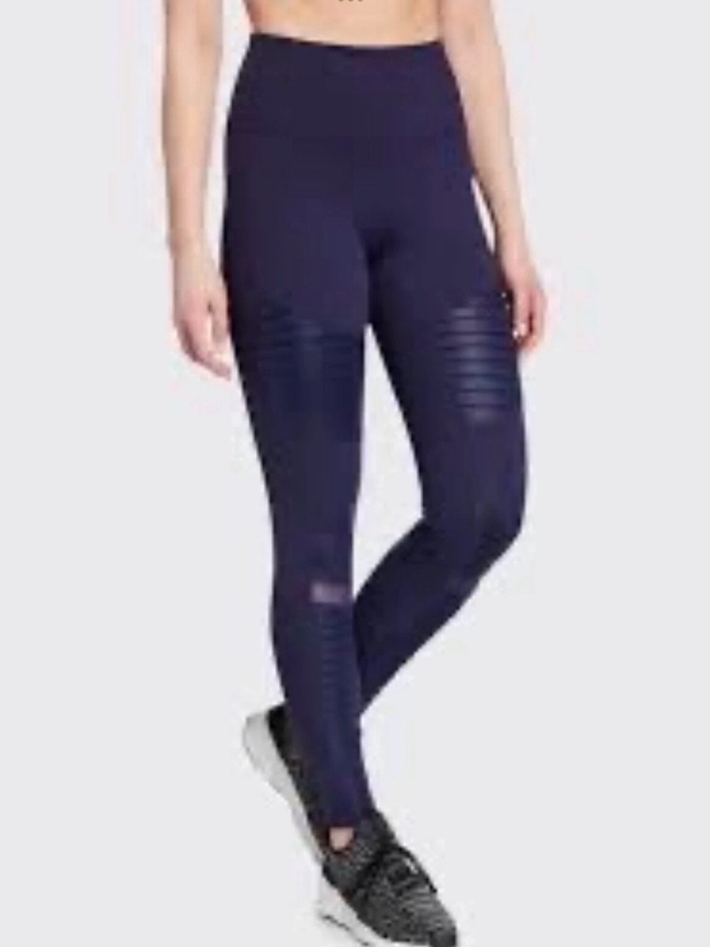 ALO Yoga Navy Ribbed-Knee High-Waist Leggings